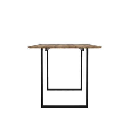 Antibes Wooden Dining Table In Russet With Black U-Shaped Metal legs