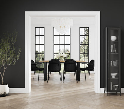 Antibes Wooden Dining Table In Russet With Black U-Shaped Metal legs