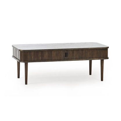 Arya Wooden Coffee Table With 2 Sliding Doors In Rich Dark Oak Effect