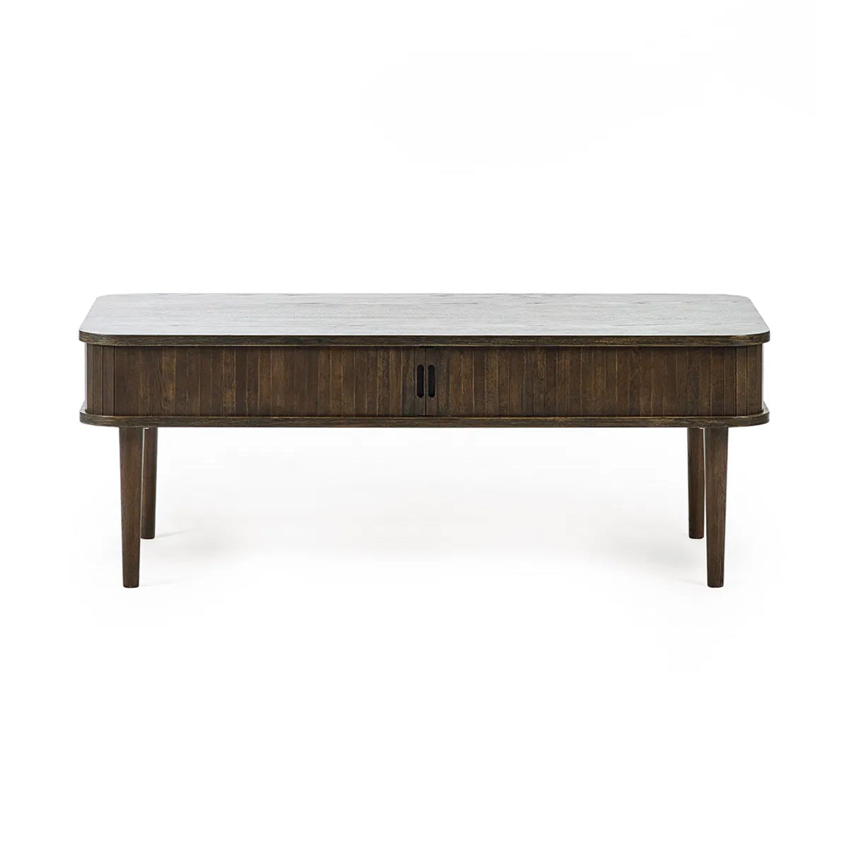 Arya Wooden Coffee Table With 2 Sliding Doors In Rich Dark Oak Effect