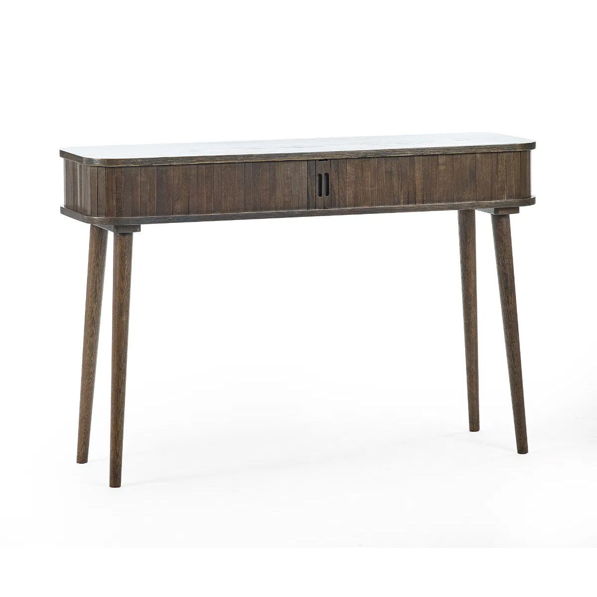 Arya Wooden Console Table With 2 Sliding Doors In Rich Dark Oak Effect
