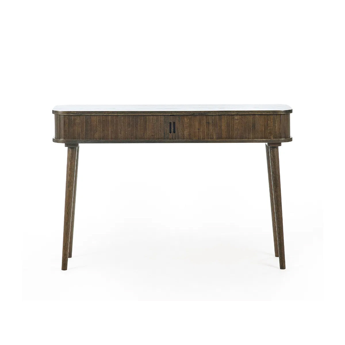 Arya Wooden Console Table With 2 Sliding Doors In Rich Dark Oak Effect