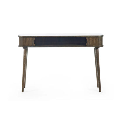 Arya Wooden Console Table With 2 Sliding Doors In Rich Dark Oak Effect
