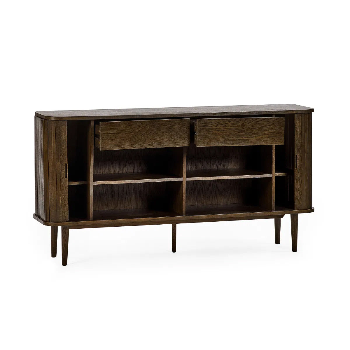 Arya Wooden Sideboard With 2 Sliding Doors In Rich Dark Oak Effect