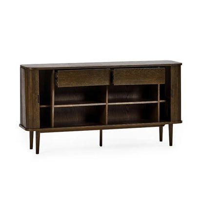 Arya Wooden Sideboard With 2 Sliding Doors In Rich Dark Oak Effect
