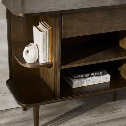 Arya Wooden Sideboard With 2 Sliding Doors In Rich Dark Oak Effect