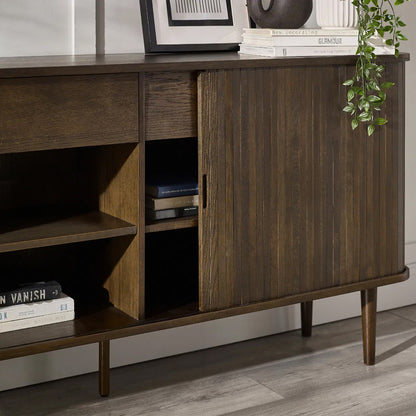 Arya Wooden Sideboard With 2 Sliding Doors In Rich Dark Oak Effect