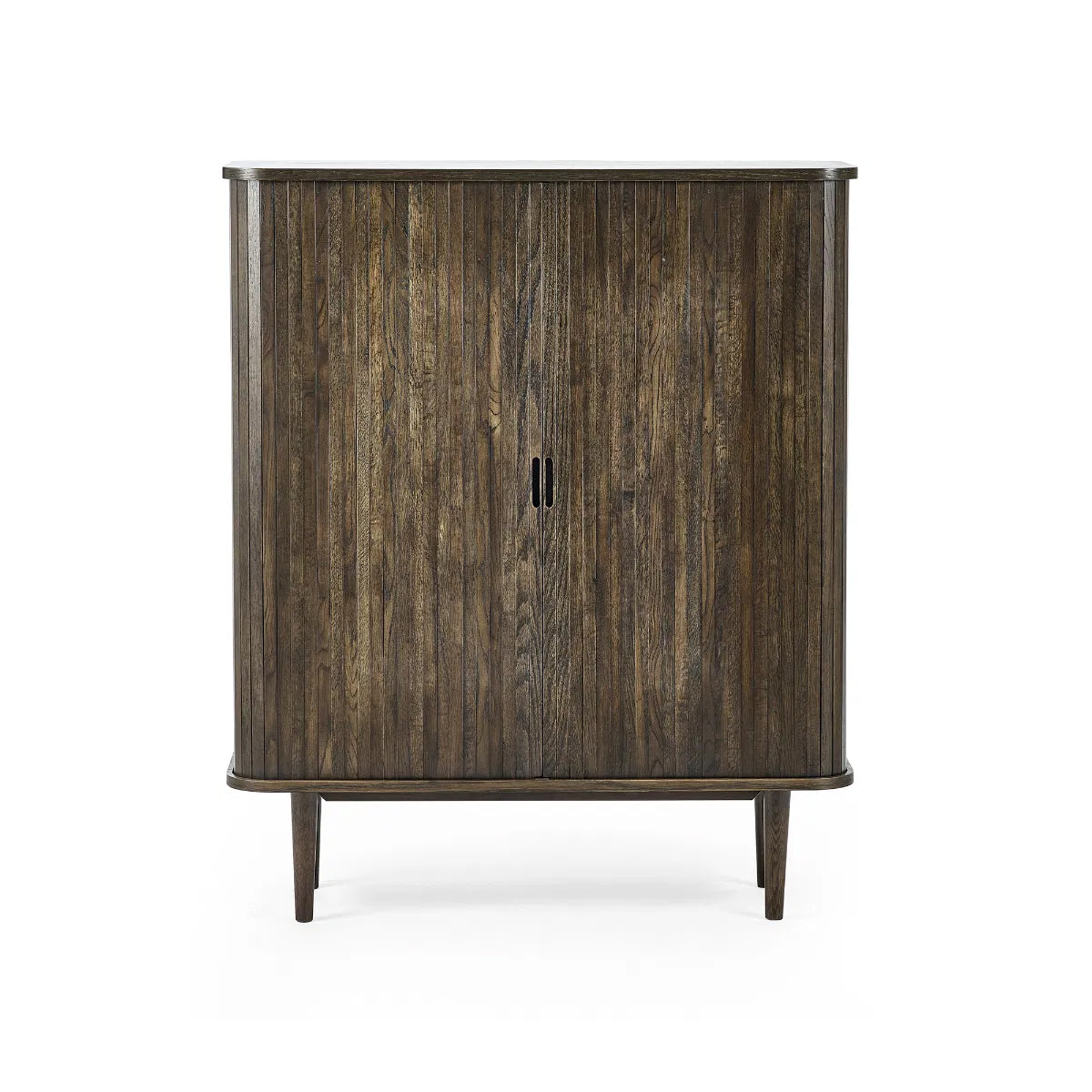 Arya Wooden Wine Cabinet With 2 Sliding Doors In Rich Dark Oak Effect