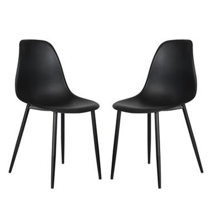 Aspen Black Plastic Curve Dining Chairs In Pair