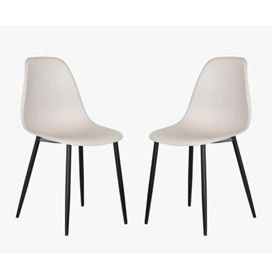 Aspen Calico Plastic Curve Dining Chairs In Pair