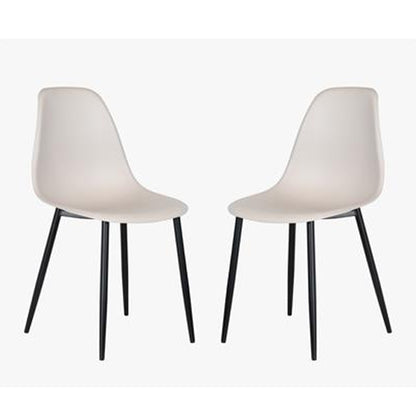 Aspen Calico Plastic Curve Dining Chairs In Pair