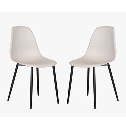 Aspen Calico Plastic Curve Dining Chairs In Pair