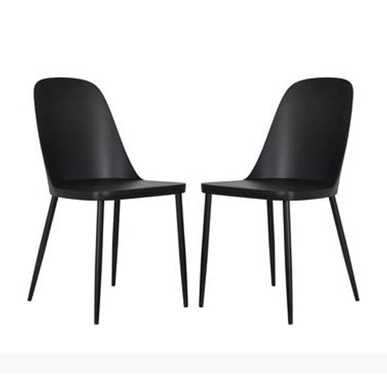 Aspen Duo Black Plastic Dining Chairs In Pair