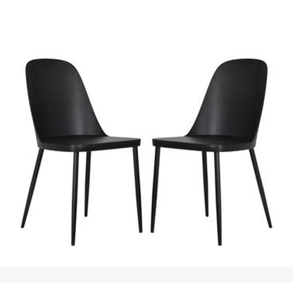 Aspen Duo Black Plastic Dining Chairs In Pair