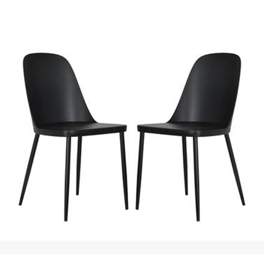 Aspen Duo Black Plastic Dining Chairs In Pair