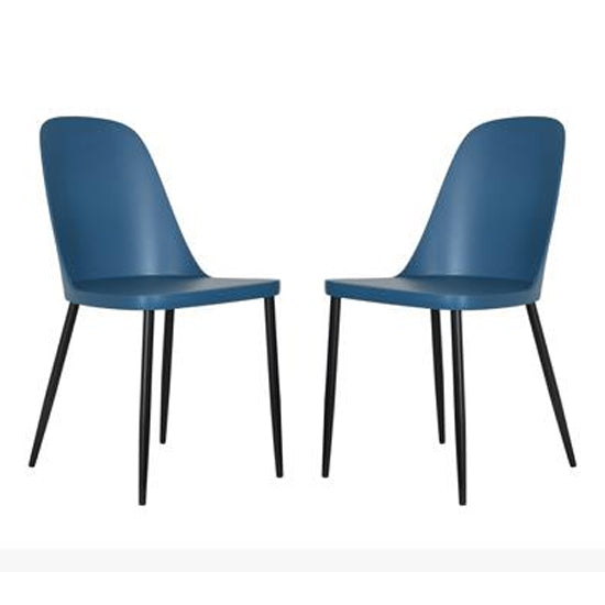 Aspen Duo Blue Plastic Dining Chairs In Pair