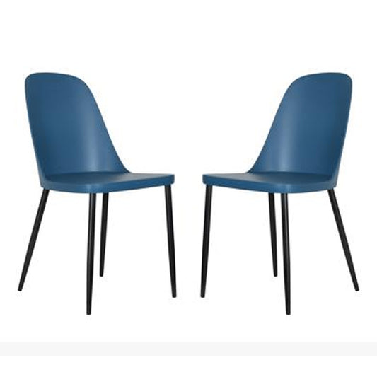 Aspen Duo Blue Plastic Dining Chairs In Pair