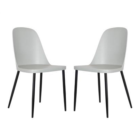 Aspen Duo Light Grey Plastic Dining Chairs In Pair