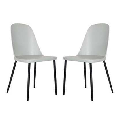 Aspen Duo Light Grey Plastic Dining Chairs In Pair