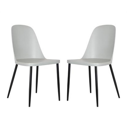 Aspen Duo Light Grey Plastic Dining Chairs In Pair