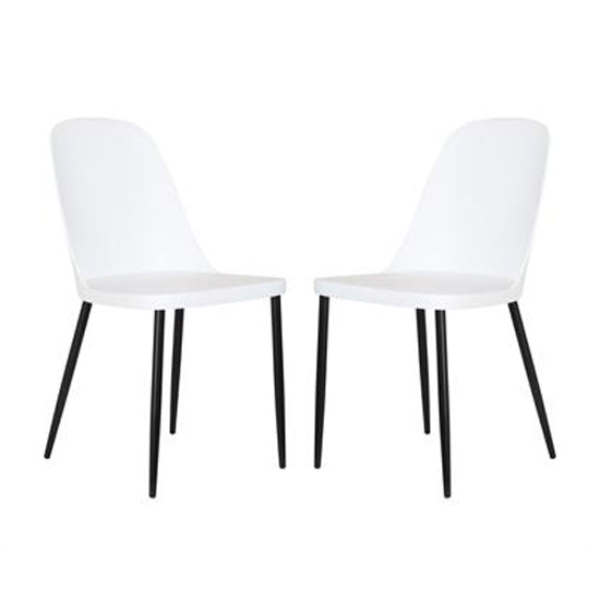 Aspen Duo White Plastic Dining Chairs In Pair