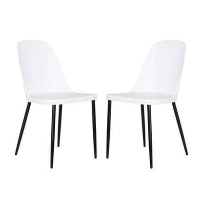Aspen Duo White Plastic Dining Chairs In Pair