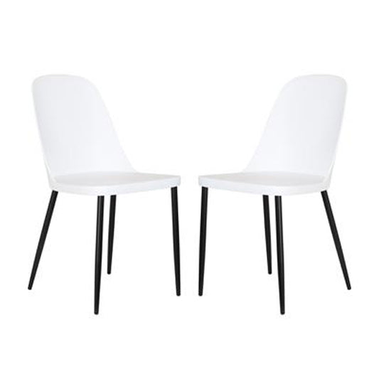 Aspen Duo White Plastic Dining Chairs In Pair