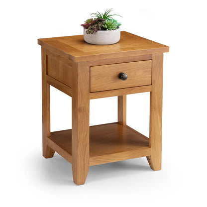 Astoria Wooden Lamp Table With 1 Drawer In Oak