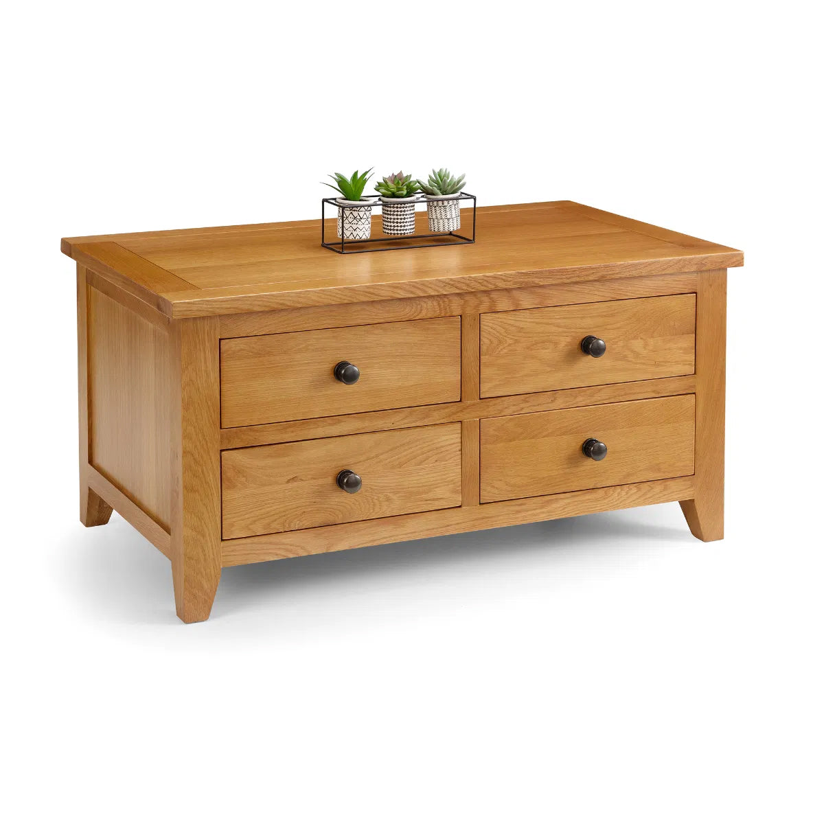 Astoria Wooden Coffee Table With 4 Drawers In Oak