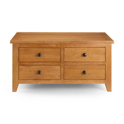 Astoria Wooden Coffee Table With 4 Drawers In Oak