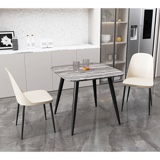 Aspen Grey Oak Square Dining Table With 2 Calico Duo Plastic Chairs