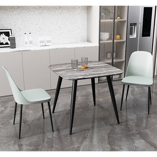 Aspen Grey Oak Square Dining Table With 2 Grey Duo Plastic Chairs