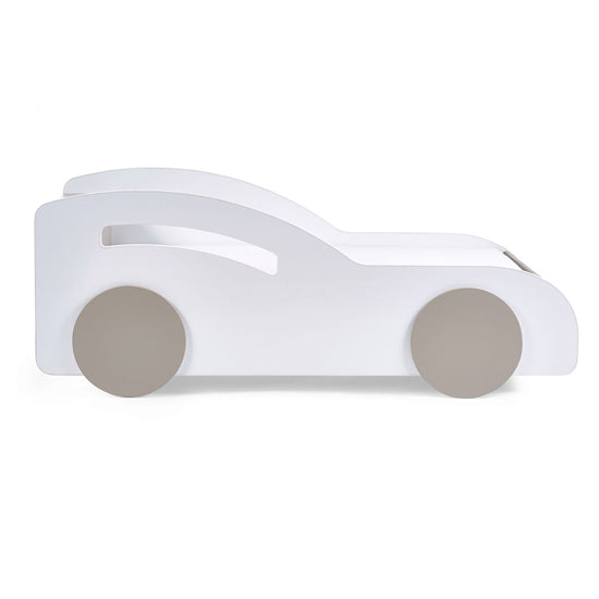 Atlantis Wooden Toddler Car Bed In White And Taupe Effect