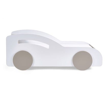 Atlantis Wooden Toddler Car Bed In White And Taupe Effect