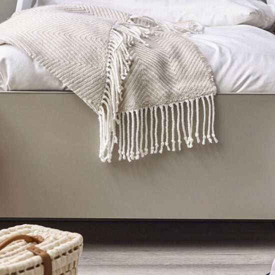 Atlantis Wooden Toddler Car Bed In White And Taupe Effect