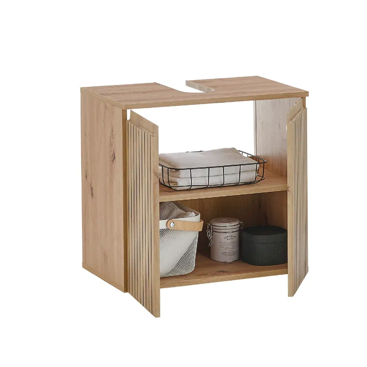 Austin Wooden Under Sink Bathroom Cabinet With 2 Doors In Natural
