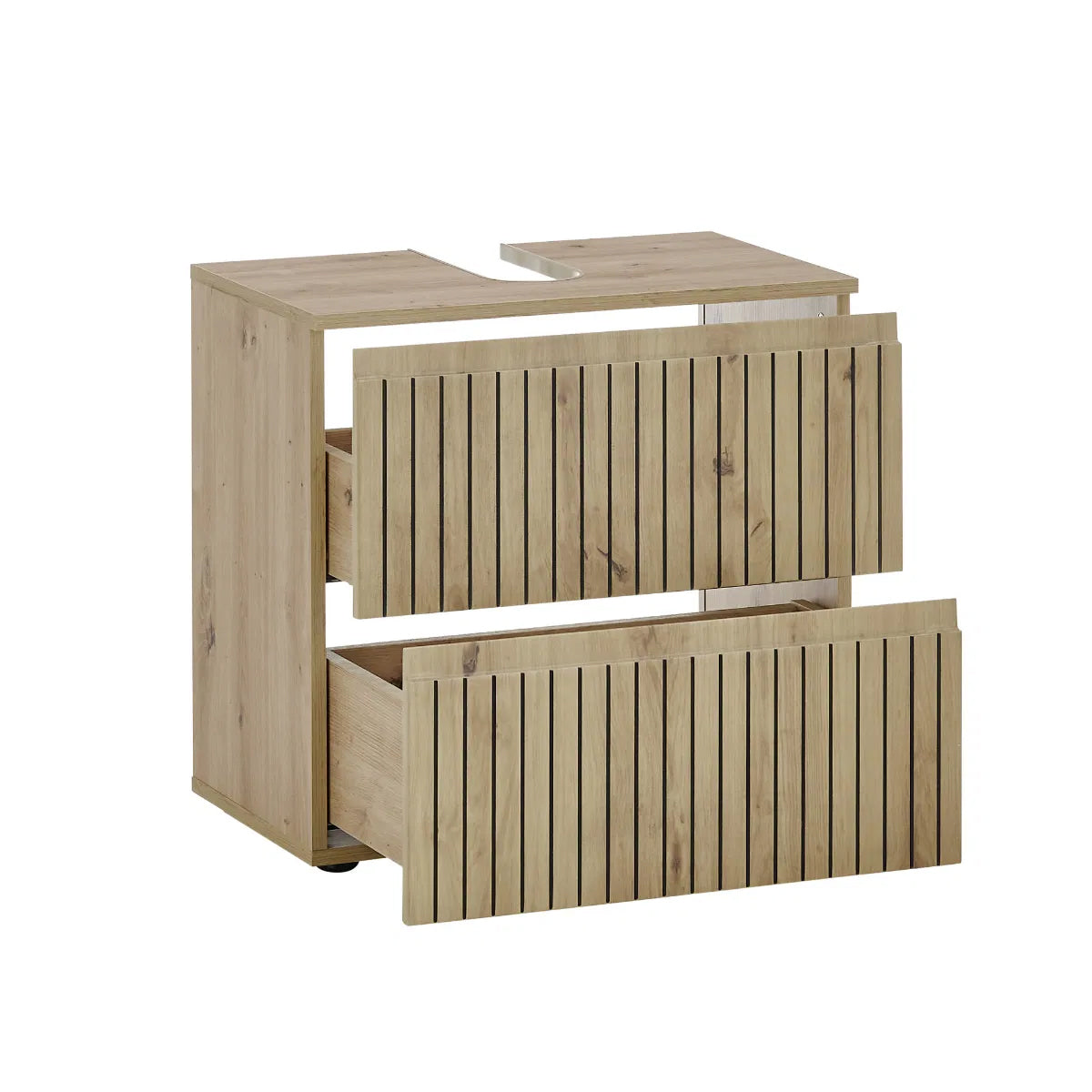 Austin Wooden Under Sink Bathroom Cabinet With 2 Drawers In Natural