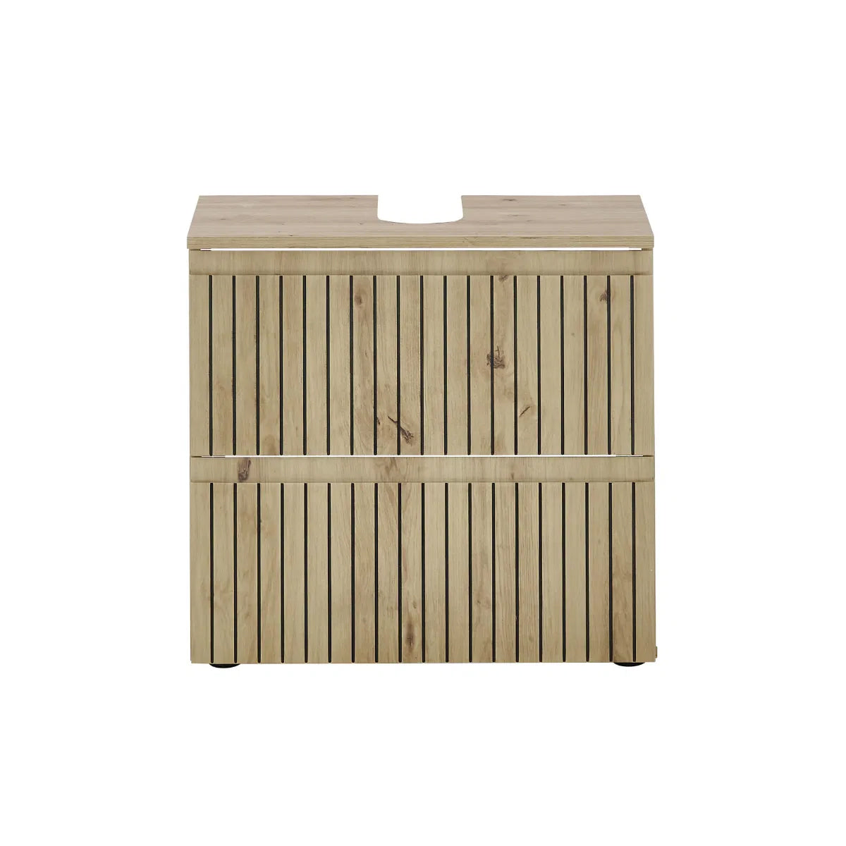 Austin Wooden Under Sink Bathroom Cabinet With 2 Drawers In Natural