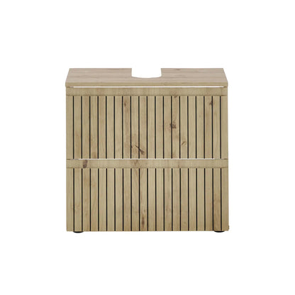 Austin Wooden Under Sink Bathroom Cabinet With 2 Drawers In Natural