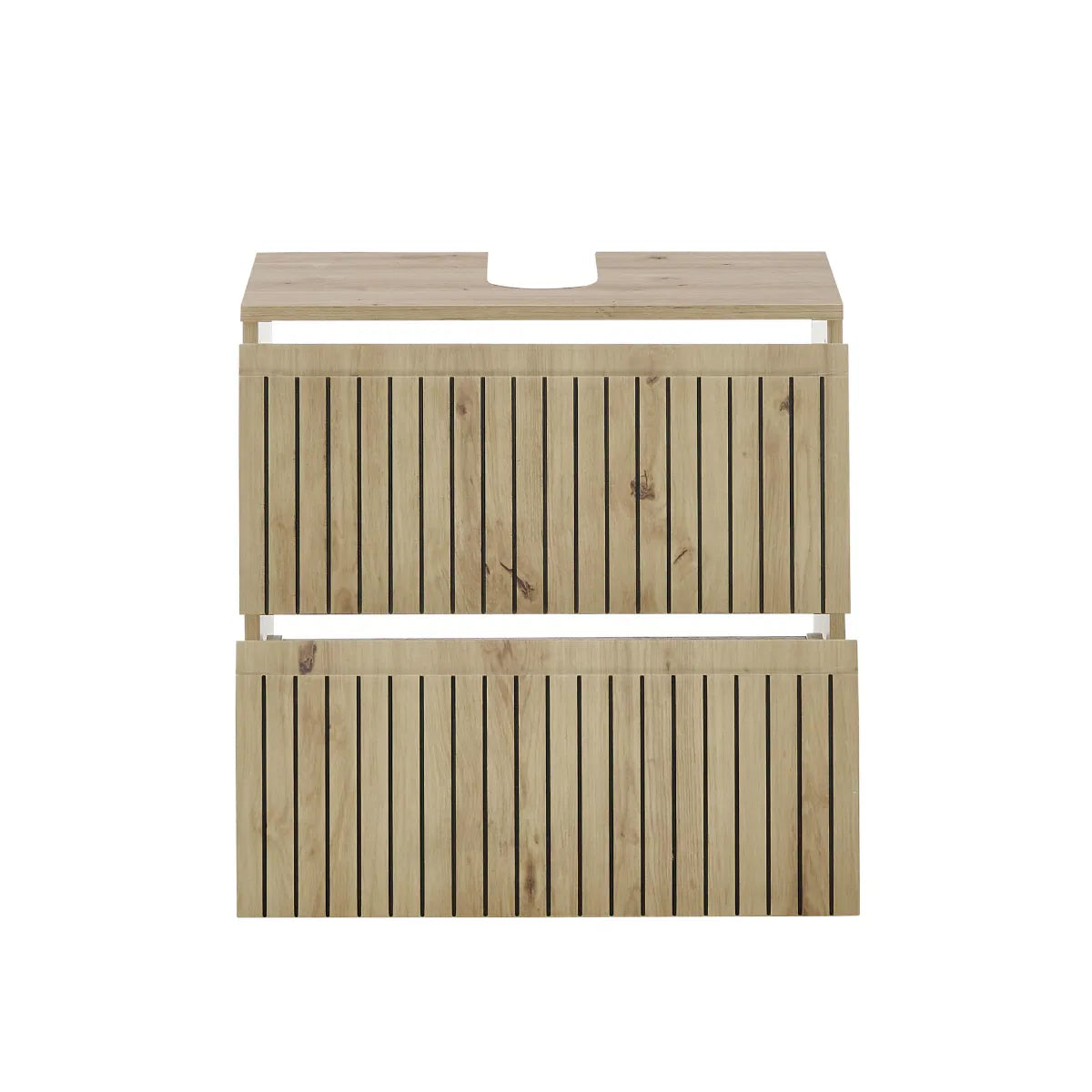 Austin Wooden Under Sink Bathroom Cabinet With 2 Drawers In Natural