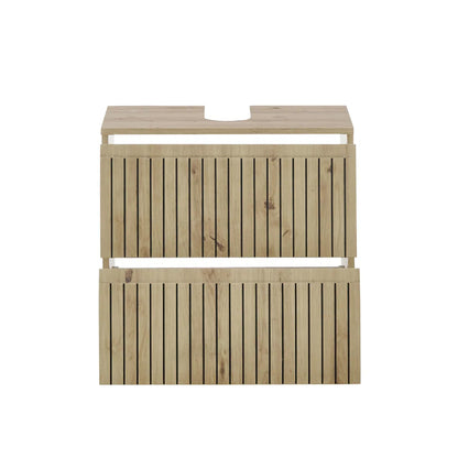 Austin Wooden Under Sink Bathroom Cabinet With 2 Drawers In Natural