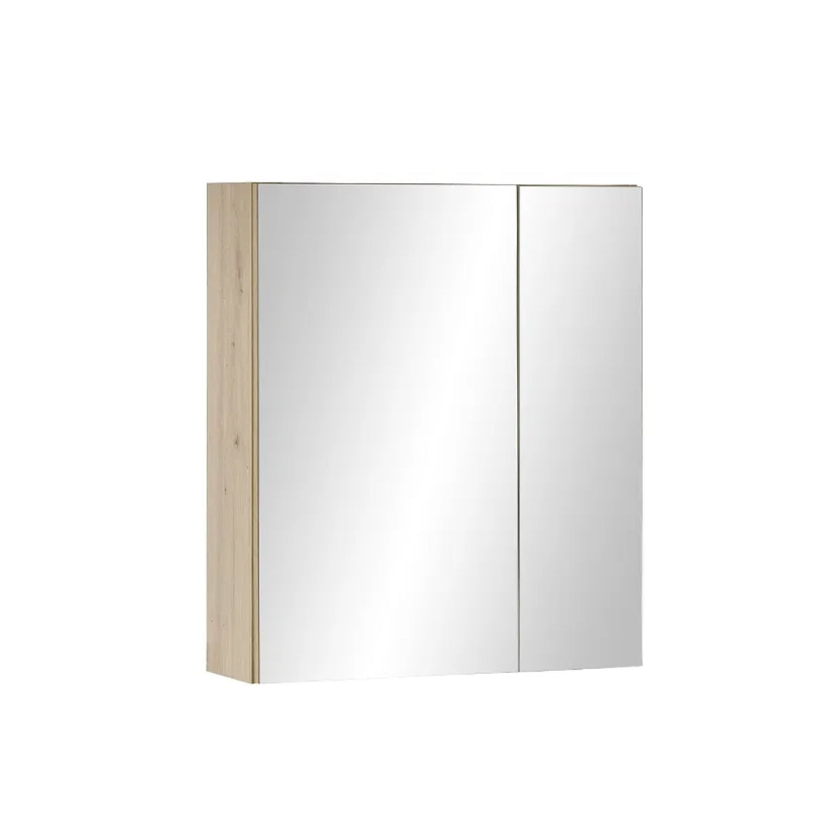 Austin Mirrored Bathroom Storage Cabinet With 2 Doors In Natural