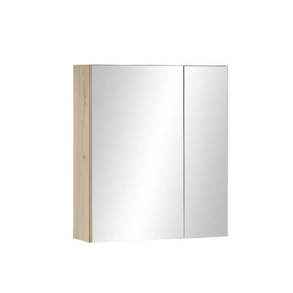 Austin Mirrored Bathroom Storage Cabinet With 2 Doors In Natural
