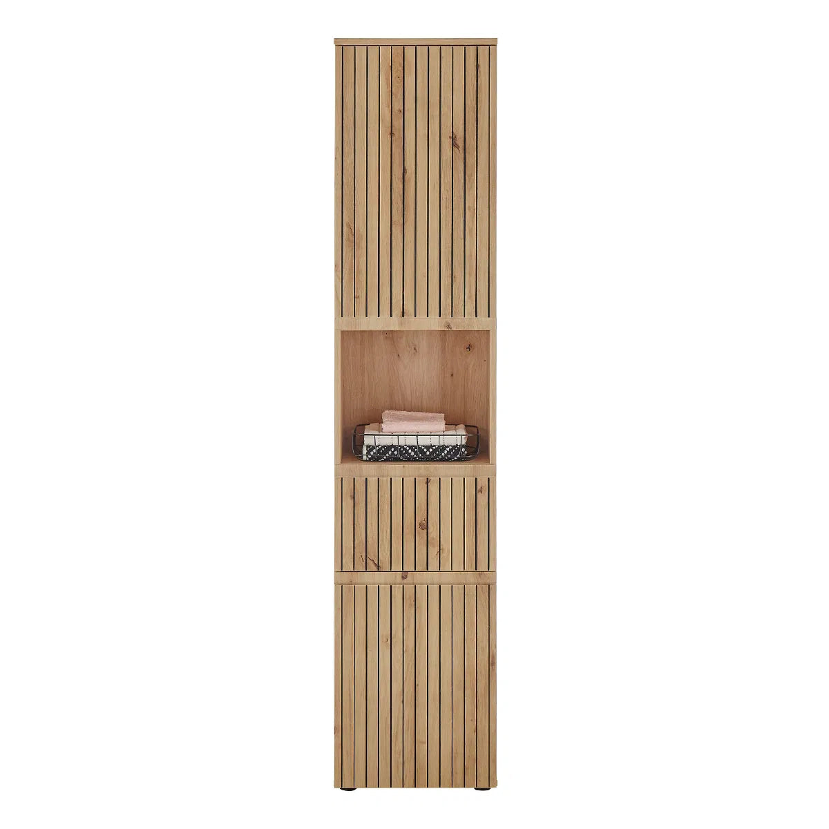Austin Tall Wooden Bathroom Storage Cabinet With 2 Doors In Natural