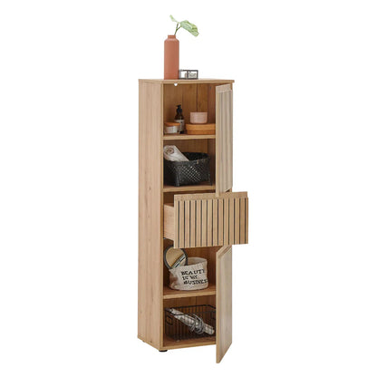 Austin Wooden Bathroom Storage Cabinet With 2 Doors And 1 Drawer In Natural