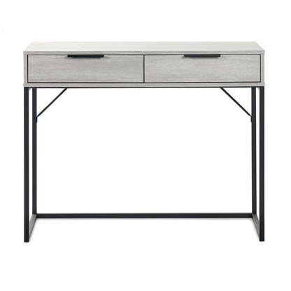 Bali Wooden Dressing Table With 2 Drawers In Grey Oak