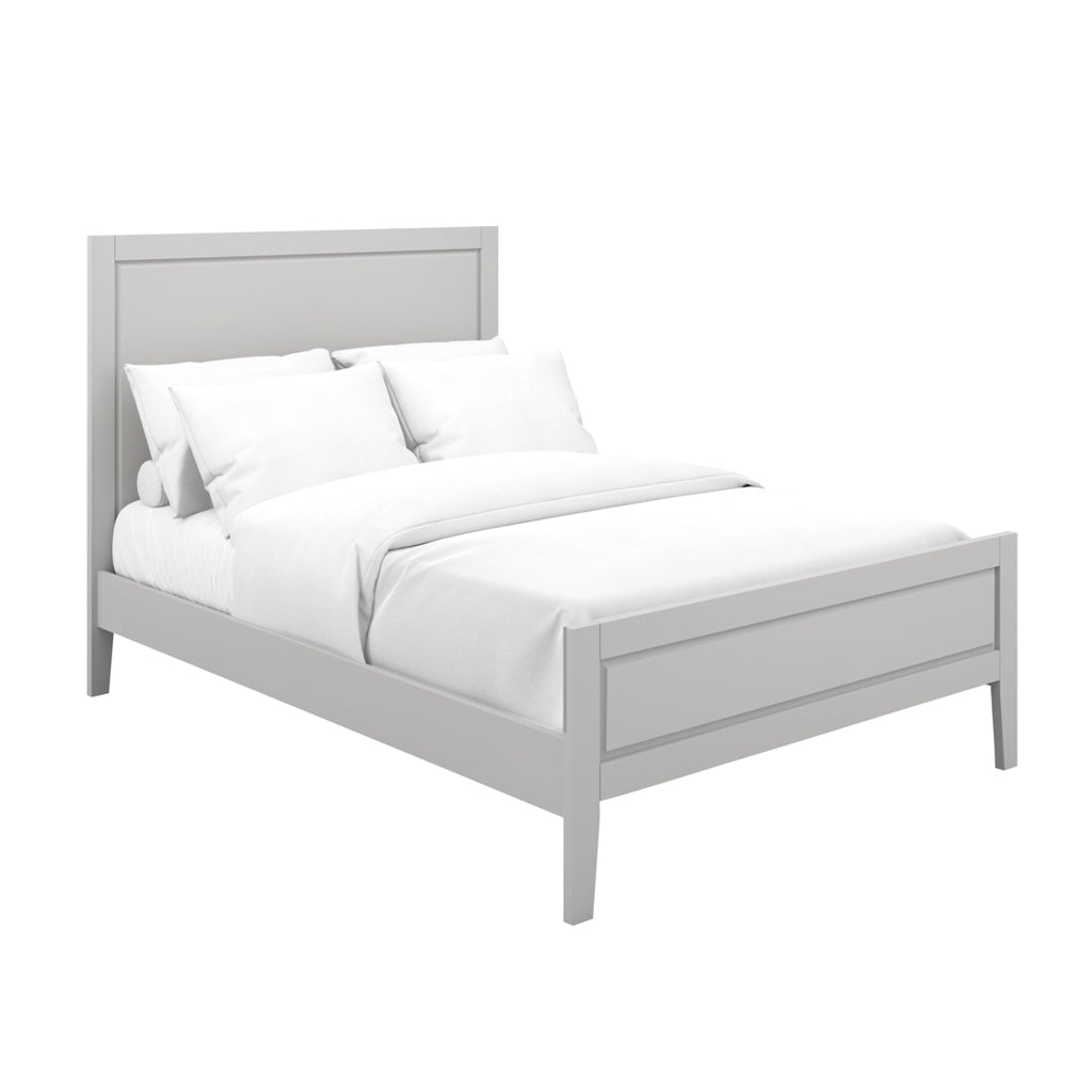 Bay Wooden King Size Bed In Cement Grey