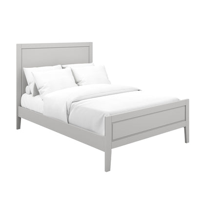 Bay Wooden King Size Bed In Cement Grey