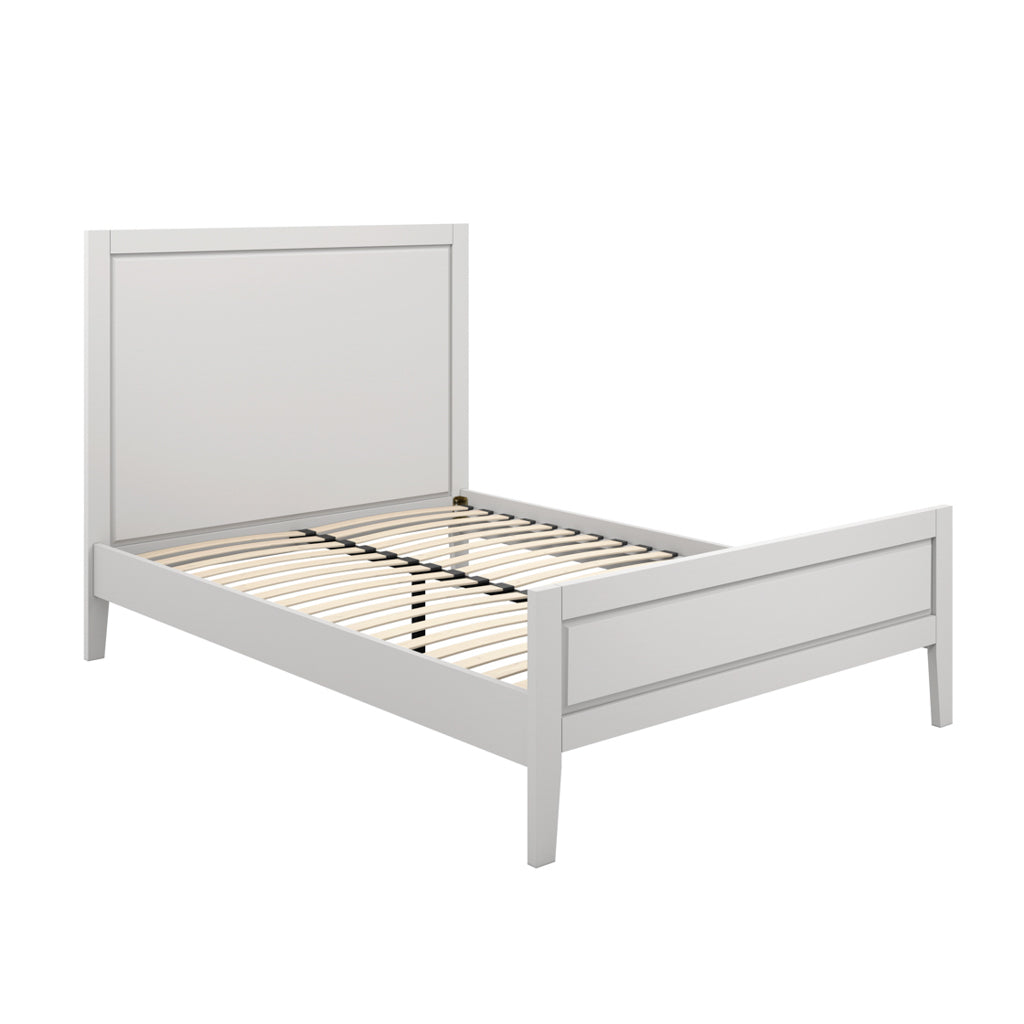 Bay Wooden King Size Bed In Cement Grey
