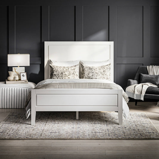 Bay Wooden King Size Bed In White